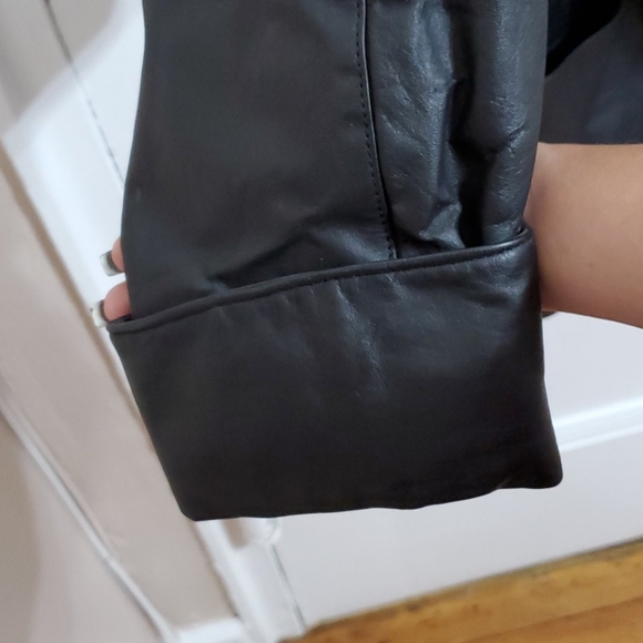 Fox Fur Collared Genuine Leather Coat - Picture 6 of 8